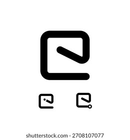 Letra técnica C, fuente digital del alfabeto cibernético, incluyendo el conjunto de tres letras diferentes, Ilustración vectorial 10EPS