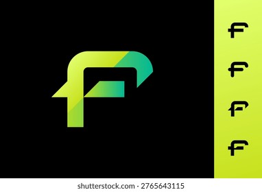 Technical letter F, digital alphabet, cyber letter set for logo, vector illustration 10EPS