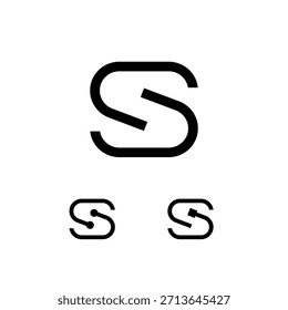 Letra técnica S, alfabeto digital cyber font, incluyendo el conjunto de tres letras diferentes, Ilustración vectorial 10EPS