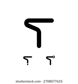 Technical letter T, digital cyber alphabet font, including set of three different letter, vector illustration 10EPS