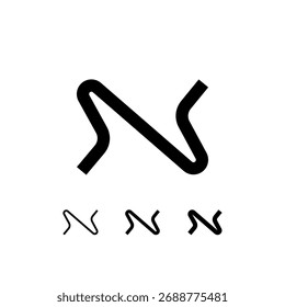 Technical letter X, digital cyber alphabet font, including set of three different thicknesses of the trendy modern letter (regular, medium, bold), vector illustration 10EPS
