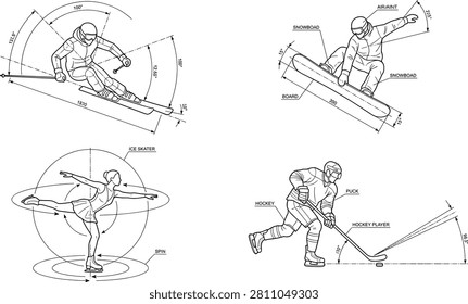Technical line drawing collection