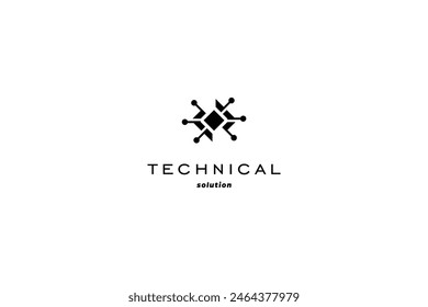 Technical logo design solution with jewel stylization