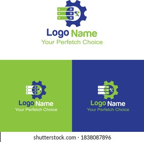 Technical Logo Design Template. Editable and resizable.