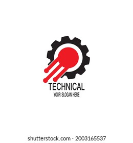 Technical logo design vector template