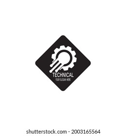 Technical logo design vector template