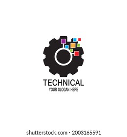 Technical logo design vector template