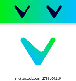 Technical logo Letter V, digital cyber space alphabet font, set of three different thicknesses of the (regular, bold, thick) made futuristic style