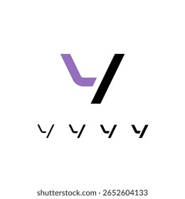 Technical logo Letter Y, digital cyber space alphabet font, set of four different thicknesses of the (regular, medium, bold, thick) made stencil style