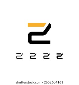 Technical logo Letter Z, digital cyber space alphabet font, set of four different thicknesses of the (regular, medium, bold, thick) made stencil style