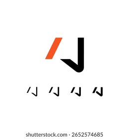 Technical logo number 4, digital cyber space numeral four, set of four different thicknesses of the (regular, medium, bold, thick) made stencil style