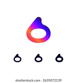 Technical logo number 6, digital cyber space numeral six, set of three different thicknesses of the (regular, bold, thick) made futuristic style