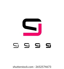 Logotipo técnico número 9, digital ciber espaço numeral nove, conjunto de quatro espessuras diferentes do (regular, médio, negrito, grosso) feito estilo estêncil