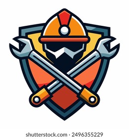 Logotipo técnico con llaves y casco