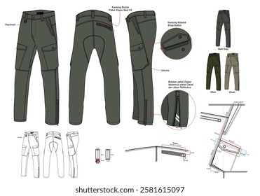 TECHNICAL  LONG PANT CARGO POCKET WITH DESCRIPTION