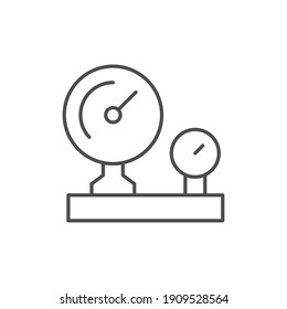 Umriss-Symbol für die Linie des technischen Manometers