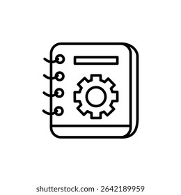 Technical Manual With Gear Symbol On The Front Page On White