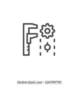 Technical measurement line icon
