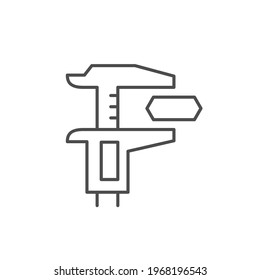 Technical measurement line outline icon