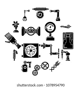 Technical mechanisms icons set. Simple illustration of 16 technical mechanisms vector icons for web