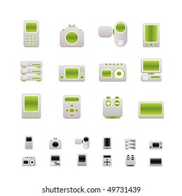 technical, media and electronics icons - vector icon set