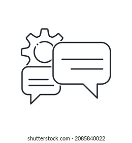 Technical negotiations. Vector linear icon isolated on white background.