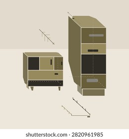 Technical oblique projection drawer