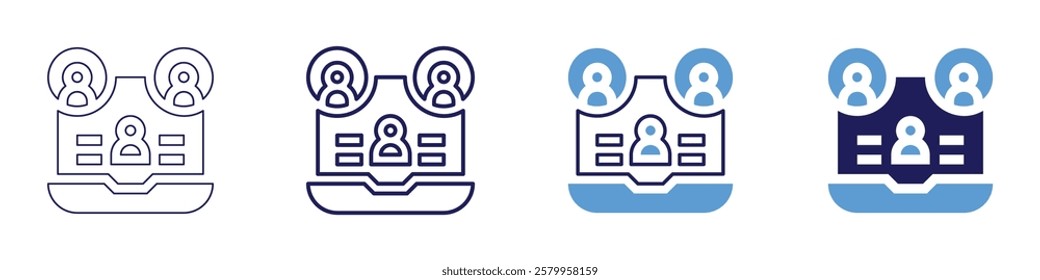 Technical paper icon in 4 different styles. Thin Line, Line, Bold Line, Duotone. Duotone style. Editable stroke.