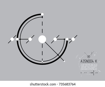 Technical plan, abstract engineering draft for use in graphic and web design. Vector drawing of industrial system created with lines and circles. Artistic graphic illustration.