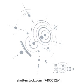 Technical plan, abstract engineering draft for use in graphic and web design. Vector drawing of industrial system created with lines and circles.