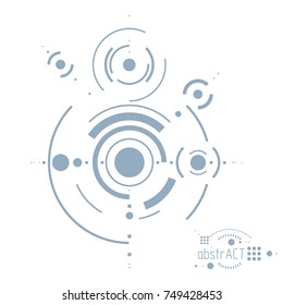 Technical plan, abstract engineering draft for use in graphic and web design. Vector drawing of industrial system created with lines and circles.