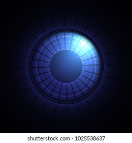 Technical plan, abstract technical project for use in graphic and web design. Vector drawing of an industrial system with lines and circles. Modern cybernetic design