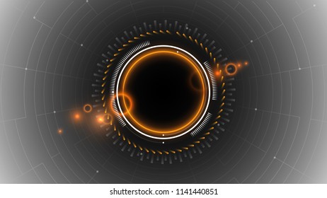 Technical plan, abstract technical project for use in graphic and web design. Vector drawing of an industrial system with lines and circles. Modern cybernetic design