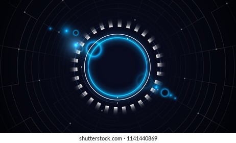 Technical plan, abstract technical project for use in graphic and web design. Vector drawing of an industrial system with lines and circles. Modern cybernetic design