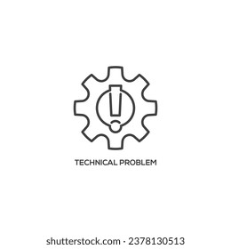 Technical problem icon. Modern sign, linear pictogram, outline symbol, simple thin line vector design element template