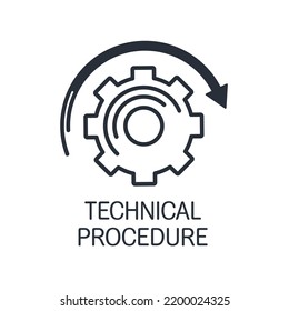 Technical procedure. Concept of workflow. Vector linear icon isolated on white background.