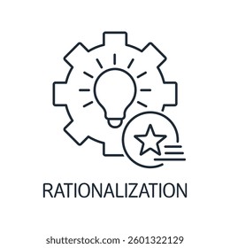 Technical rationalization. Improvement of technology. Vector linear icon isolated on white background.