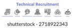 Technical Recruitment icon banner and collection