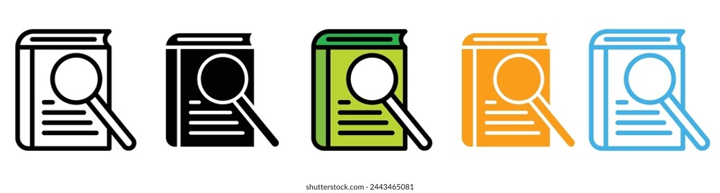 Technical and Reference Guide Book Icons in Vector Ideal for Machinery Manuals and User Instructions