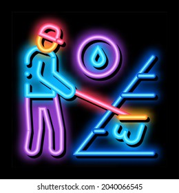 technical renewal of battery neon light sign vector. Glowing bright icon technical renewal of battery sign. transparent symbol illustration