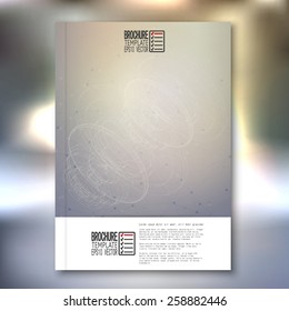 Technical retro background. Brochure, flyer or report for business, template vector. 