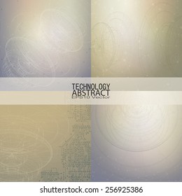 Technical retro backgrounds. Conceptual abstract vector templates.