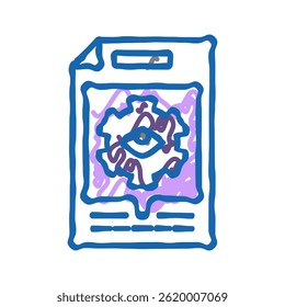 Vector de dibujo de icono de doodle de revisión técnica. signo de revisión técnica. ilustración de símbolo aislado