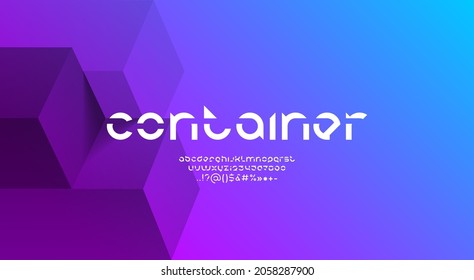 Technical rounded font, modern hi tech alphabet, stencil letters from A to Z and numbers from 0 to 9, vector illustration 10EPS