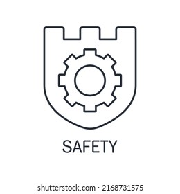 Technical safety rules. Precautionary measures. Vector linear icon isolated on white background.