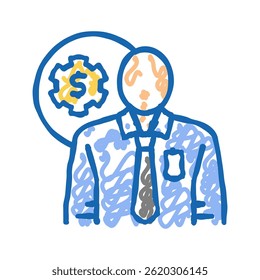 technical sales engineer worker doodle icon sketch vector. technical sales engineer worker sign. isolated symbol illustration