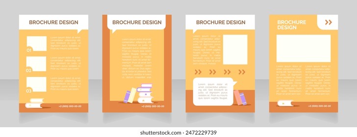 Technical school promo blank brochure layout design. Classroom lecture. Vertical poster template set with empty copy space for text. Premade corporate reports collection. Editable flyer paper pages