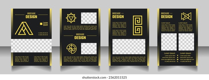 Diseño del folleto en blanco del servicio técnico. Conjunto de plantillas con espacio de copia para texto. Recopilación de informes corporativos prefabricados. Editable 4 páginas de papel. Teco Light, Semibold, Arial Regular fuentes usadas