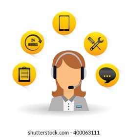 technical service and call center icon design, vector illustration