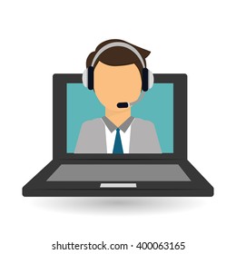technical service and call center icon design, vector illustration